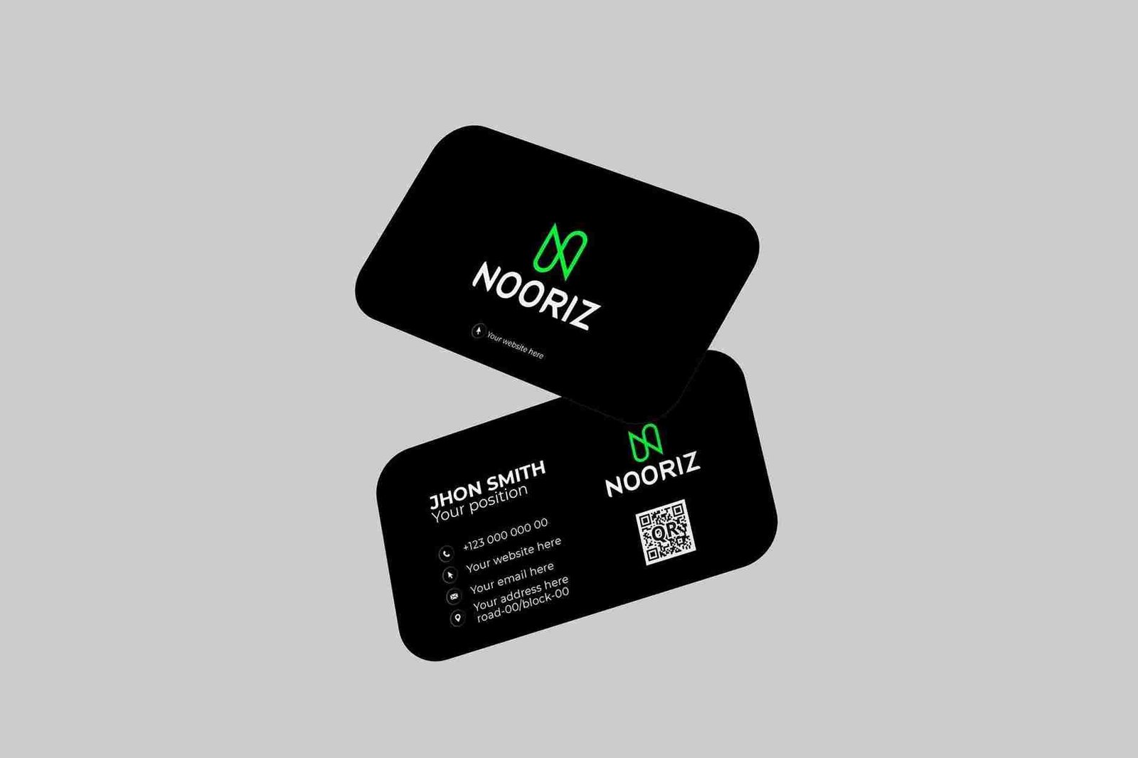 Nooriz Business Card Front & Back Design